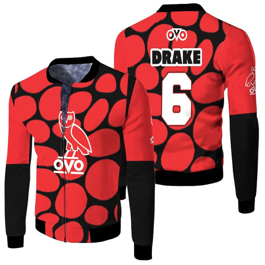 Drake 6 Ovo Octobers Very Own Canadian Rapper So Far Gone Red Fleece Bomber Jacket