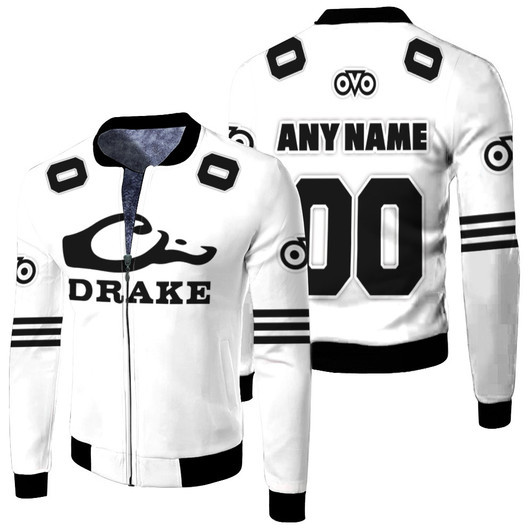 Drake Canadian Rapper Special Logo White Fleece Bomber Jacket