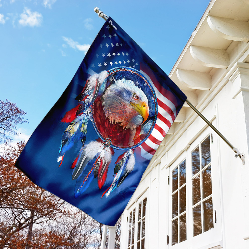 Dreamcatcher Native American Eagle US Flag Indian Pride Flag Decorative Outdoor