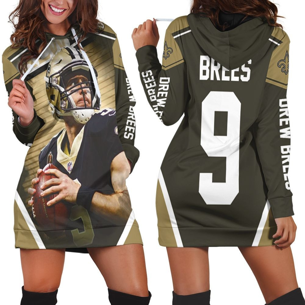 Drew Brees 9 New Orlean Saints Hoodie Dress Sweater Dress Sweatshirt Dress