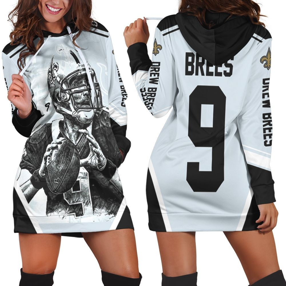 Drew Brees New Orleans Saint Signature Hoodie Dress Sweater Dress Sweatshirt Dress