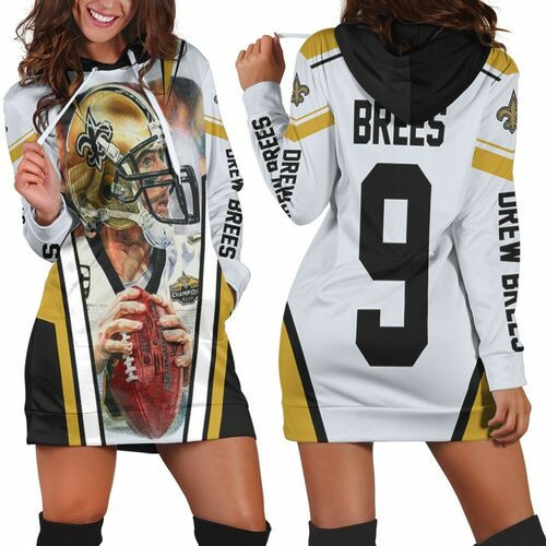 Drew Brees New Orleans Saints Picture Super Bowl Champion Hoodie Dress Sweater Dress Sweatshirt Dress