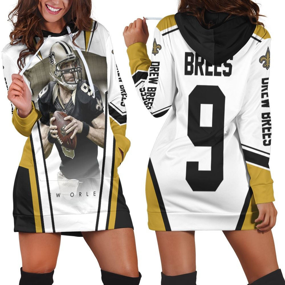 Drew Brees New Orleans Saints Stadium Background Hoodie Dress Sweater Dress Sweatshirt Dress