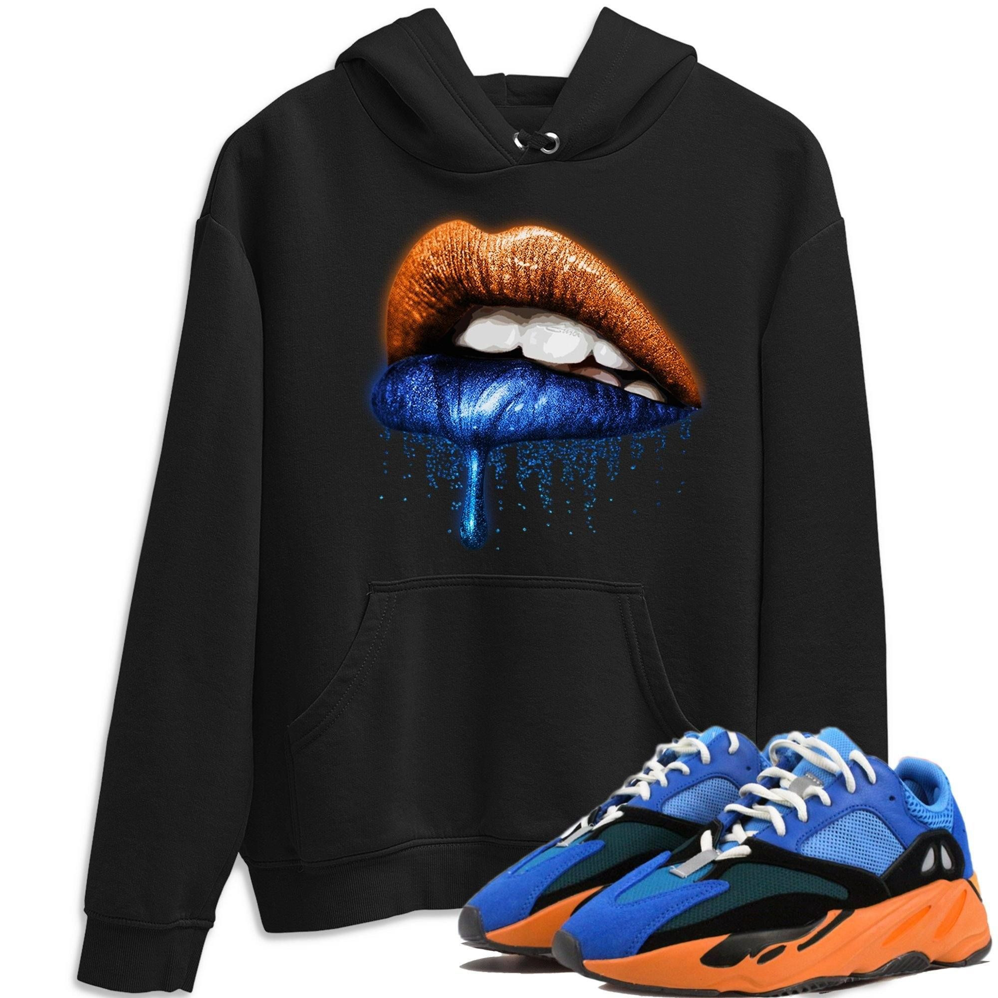 Dripping Lips Hoodie - Yeezy 700 Bright Blue Outfit