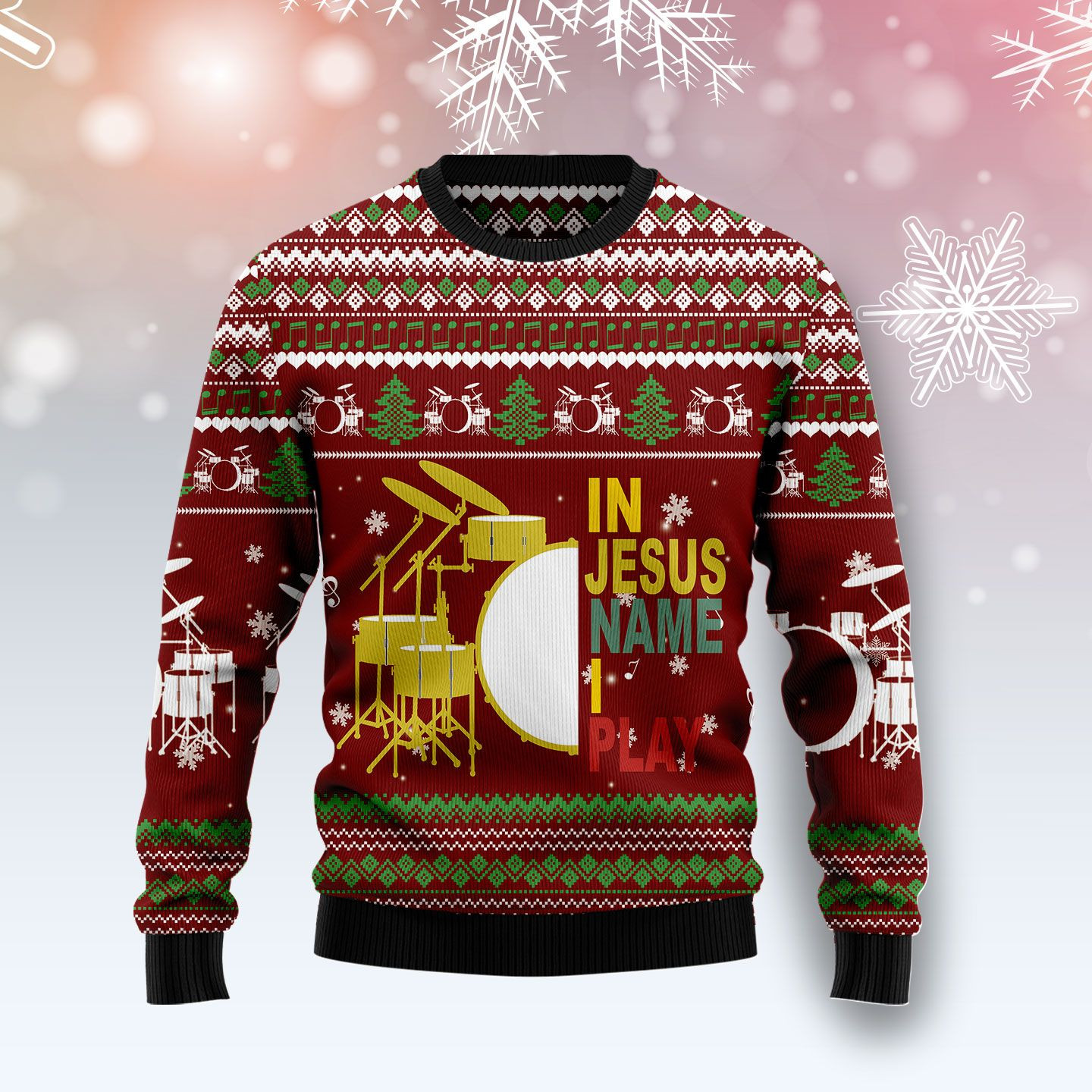 Drum I Play Ugly Christmas Sweater Ugly Sweater For Men Women