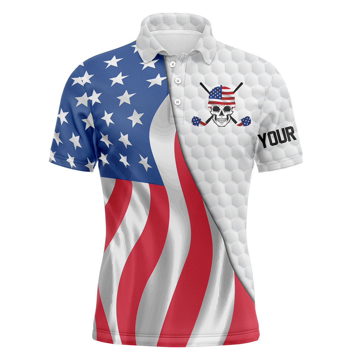 Dry Fit Golf Polo Shirts For Men Custom American Flag Golf Upf Shirts Gifts For Golf Lovers