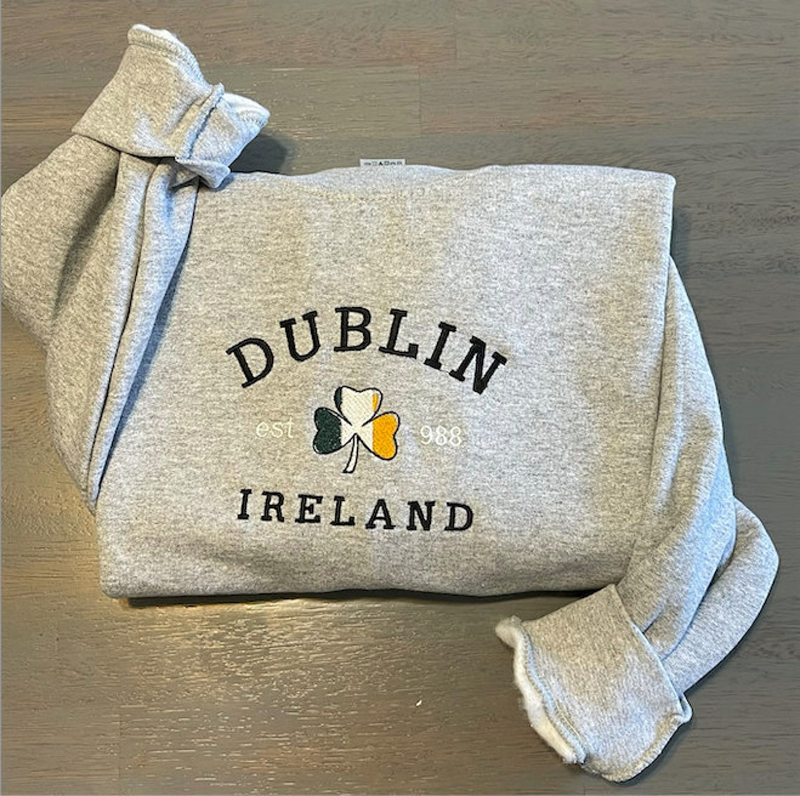 Dublin Ireland Embroidered Sweatshirt Vintage Dublin Sweater Custom Design Embroidered Sweatshirt