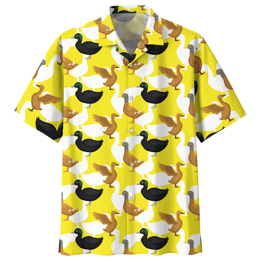 Duck Hawaiian Shirt Colorful Short Sleeve Summer Beach Casual Shirt For Men And Women