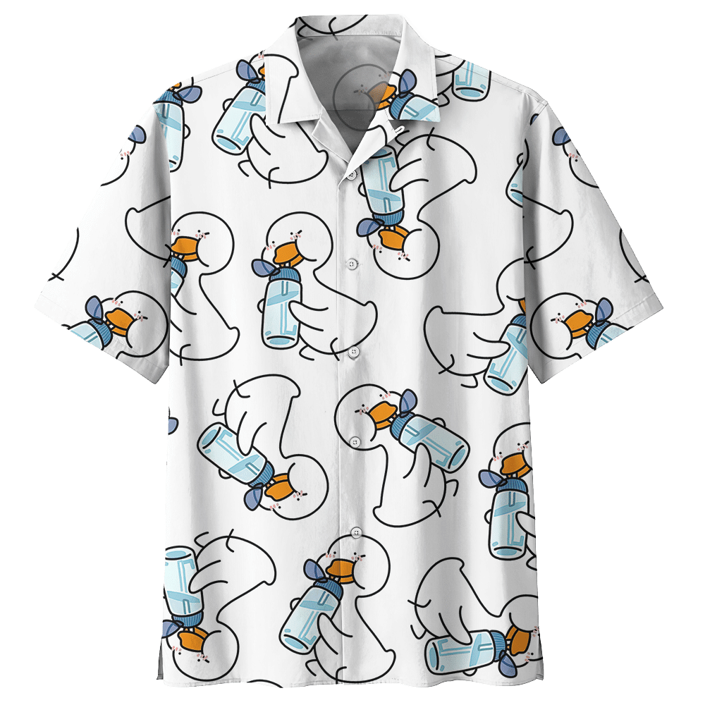 Duck Hawaiian Shirt Colorful Short Sleeve Summer Beach Casual Shirt For Men And Women