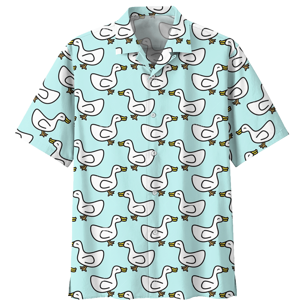 Duck Hawaiian Shirt Colorful Short Sleeve Summer Beach Casual Shirt For Men And Women