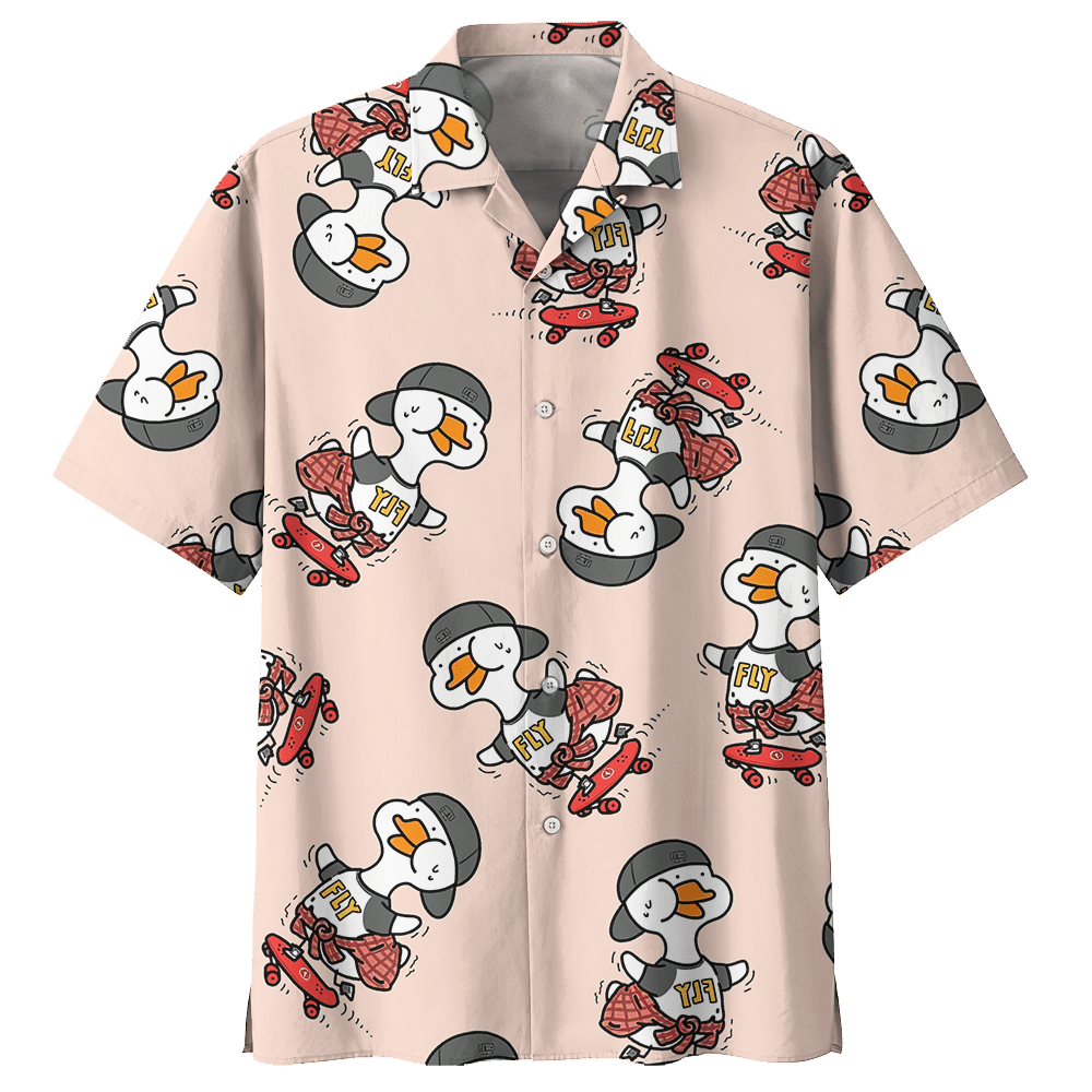 Duck Hawaiian Shirt Colorful Short Sleeve Summer Beach Casual Shirt For Men And Women