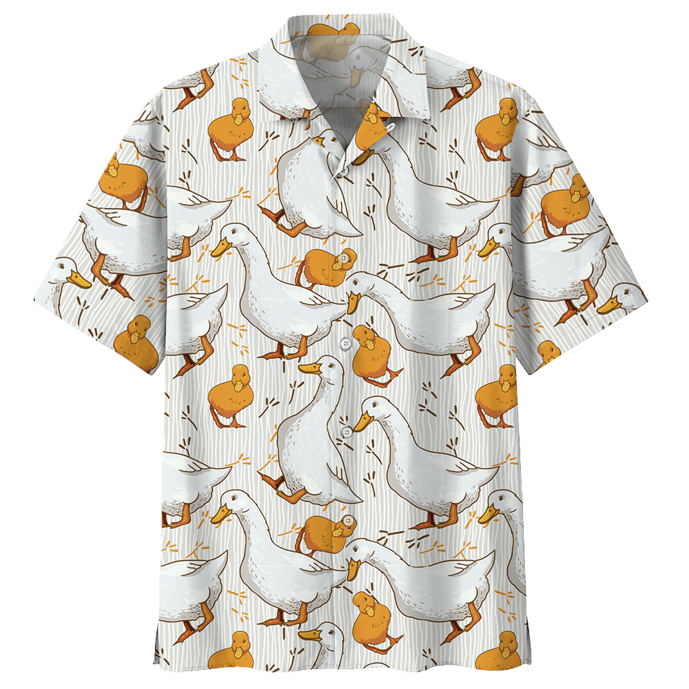 Duck Hawaiian Shirt Colorful Short Sleeve Summer Beach Casual Shirt For Men And Women