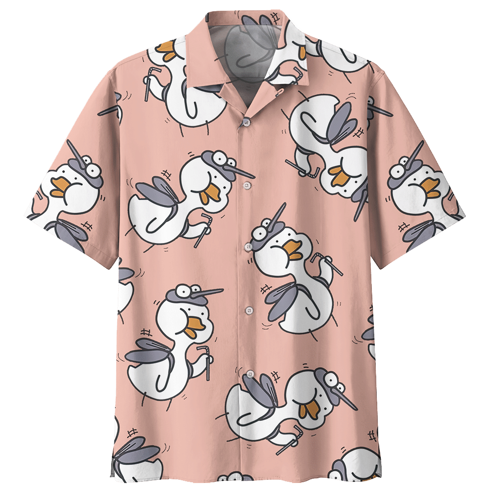 Duck Hawaiian Shirt Colorful Short Sleeve Summer Beach Casual Shirt For Men And Women