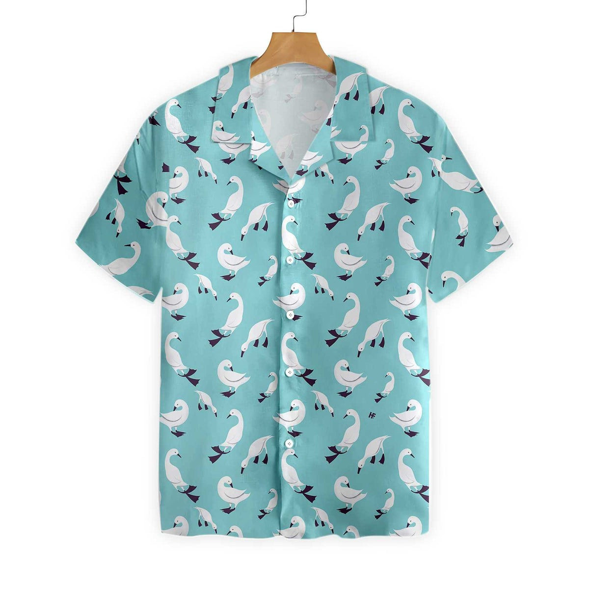 Ducks In Blue Hawaiian Shirt