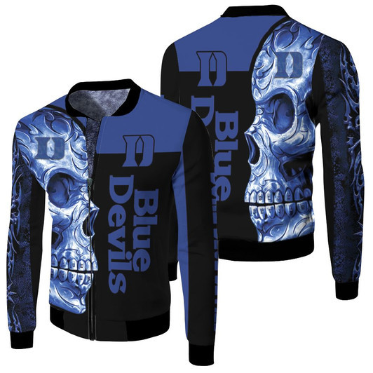 Duke Blue Devils Ncaa Skull Fleece Bomber Jacket