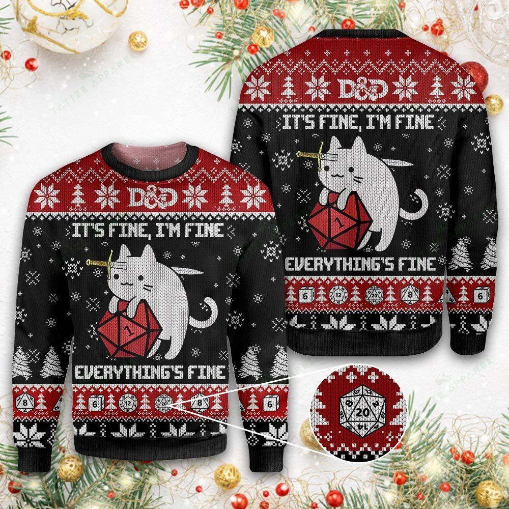 Dungeons and Dragon Ugly Christmas Sweater Ugly Sweater For Men Women