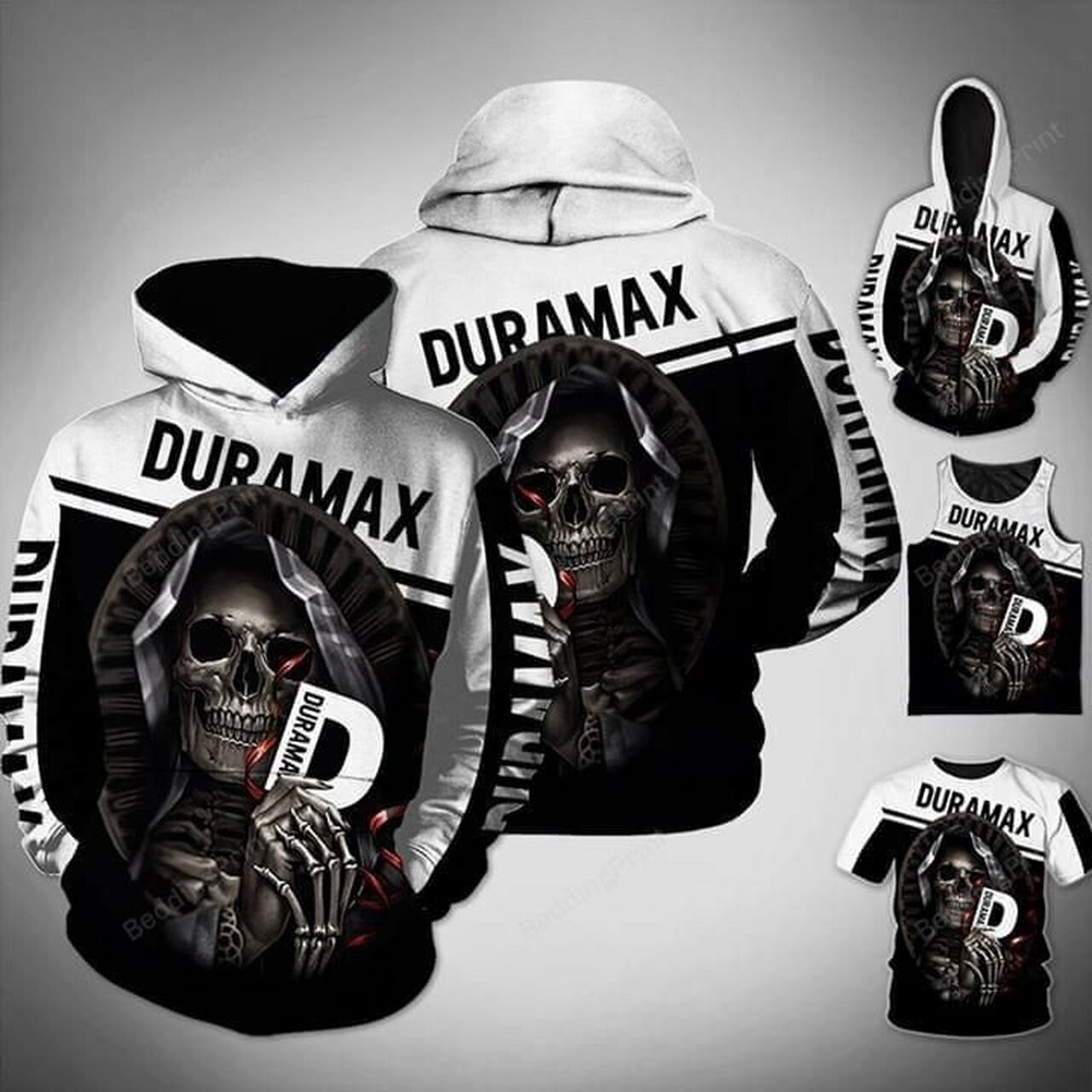 Duramax Skull Maiden Fan 3d Full Over Print Hoodie Sweater Tshirt 5xl Sweater Tshirt 5xl