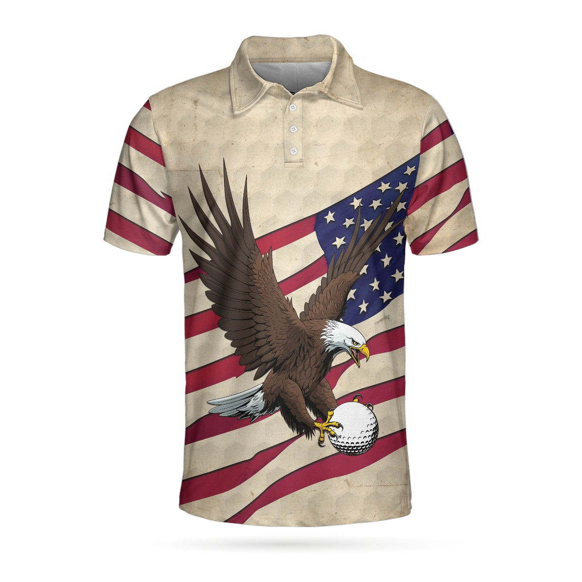 Eagle Golf American Flag Golf Polo Shirt Short Sleeve Patriotic Golf Shirt For Men