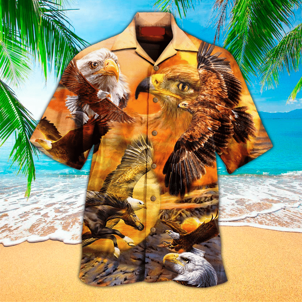 Eagle Hawaiian Shirt Eagle Button Up Shirt For Men and Women