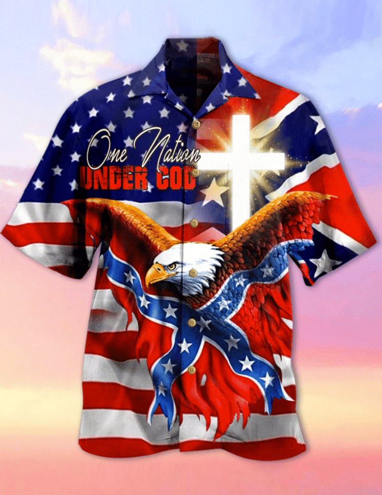 Eagle One Nation Under God Hawaiian Shirt For Men and Women