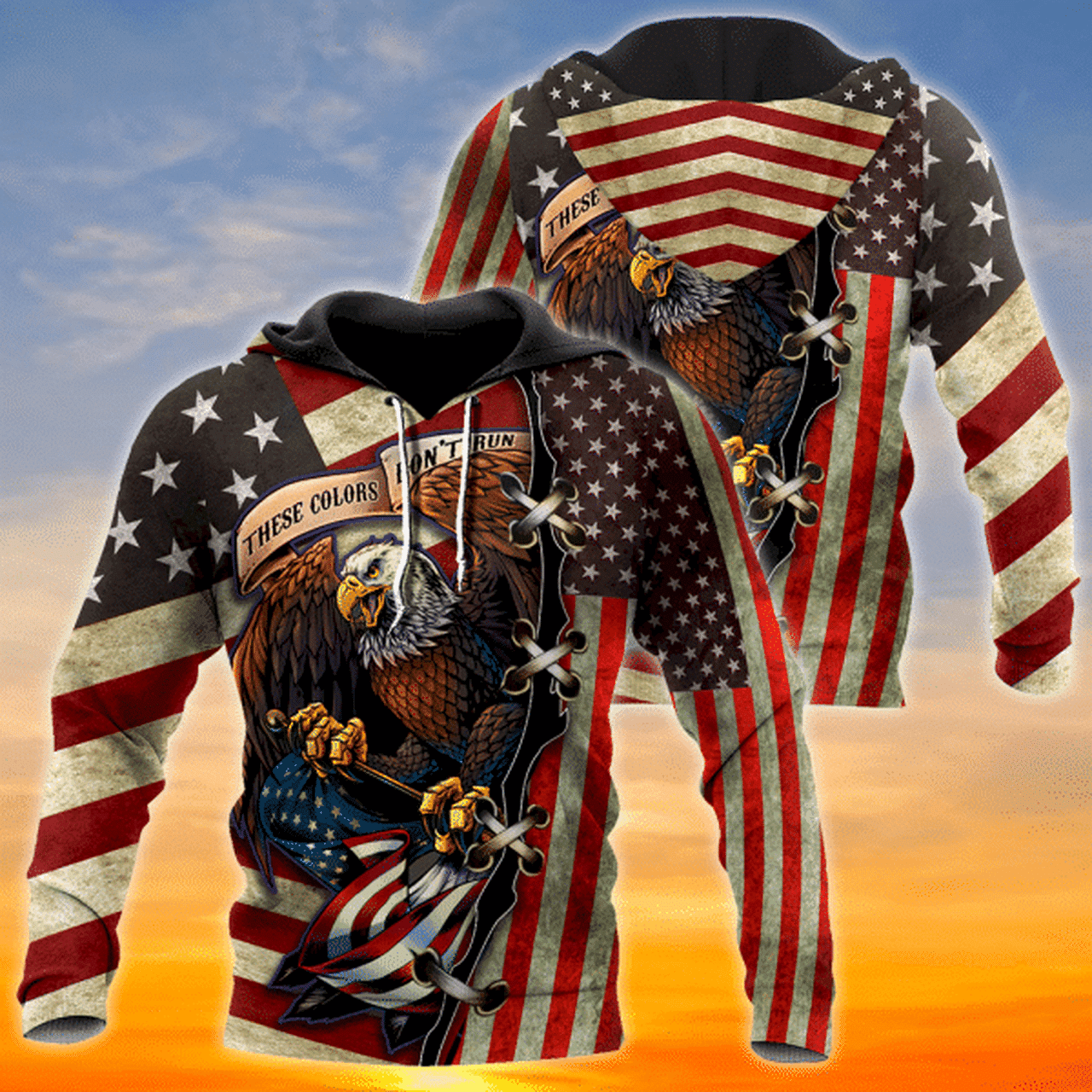 Eagle Us Veteran Full All Over Print K3037 Hoodie