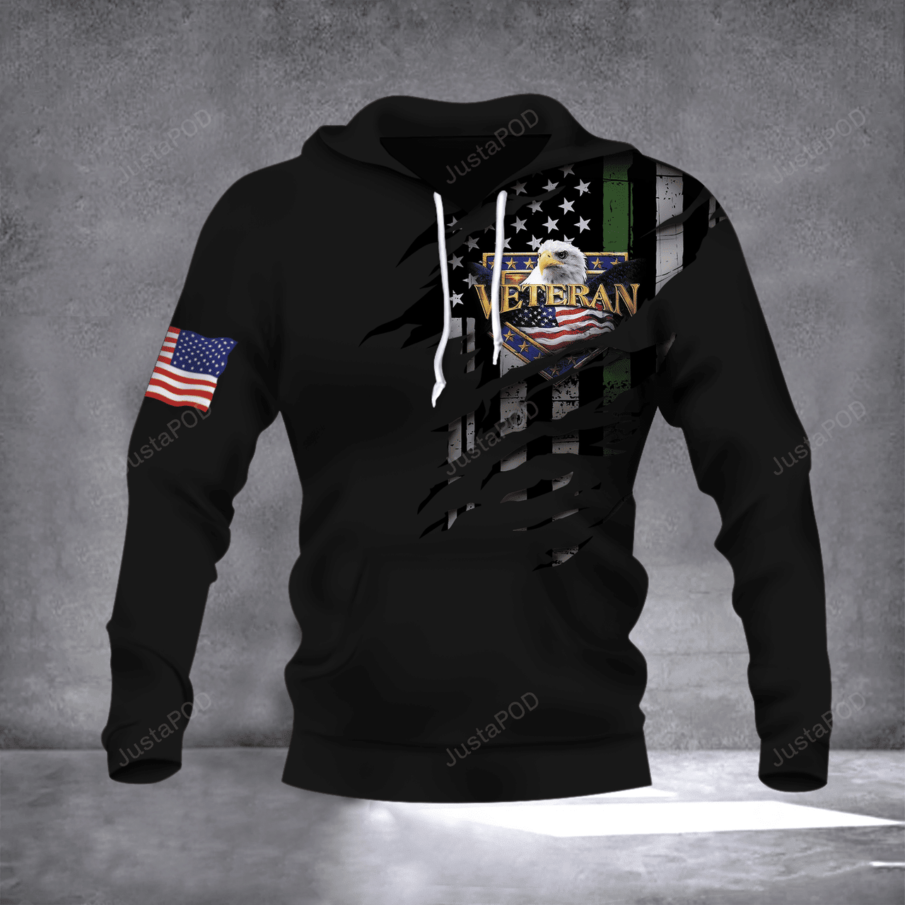 Eagle Veteran American Flag 3d All Print Hoodie, Zip-up Hoodie