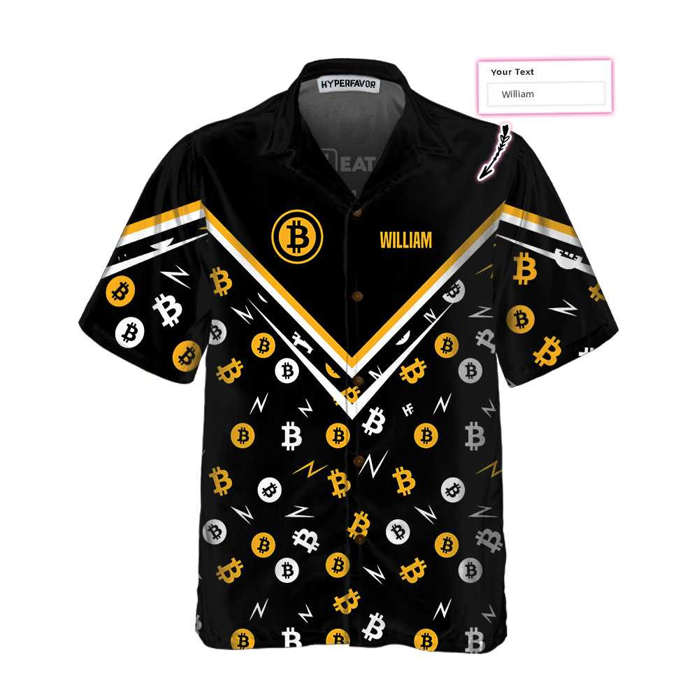 Eat Sleep Trade Repeat Bitcoin Pattern Custom Hawaiian Shirt Personalized Bitcoin Shirt For Men  Women