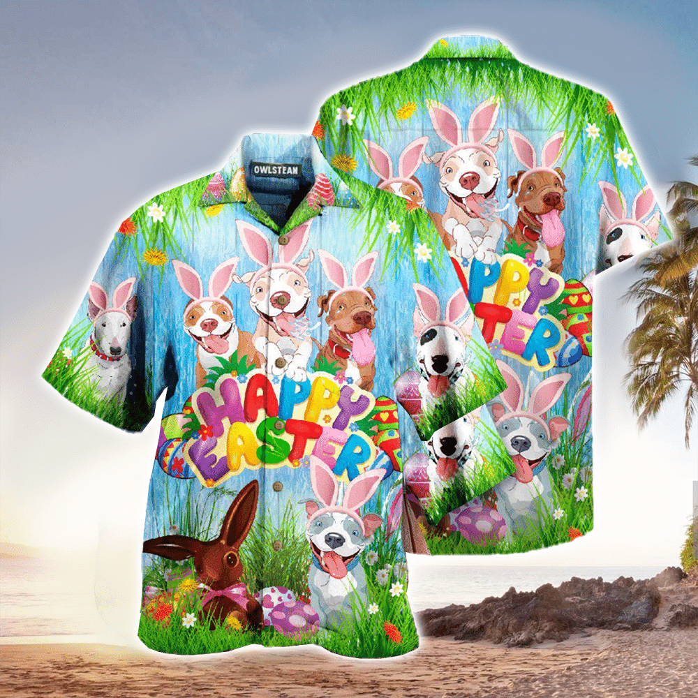 Eatser Happy PitBulls Edition Hawaiian Shirt for Men and Women