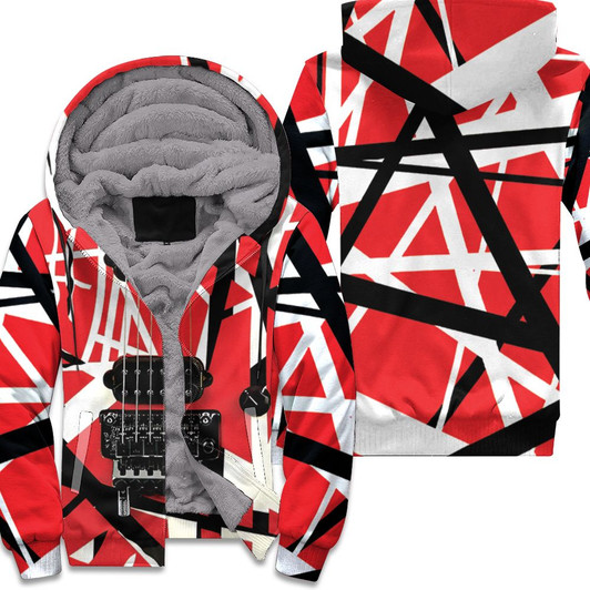 Eddie Van Halen Frankenstrat Guitar Design Pattern For Fan 3D Fleece Hoodie