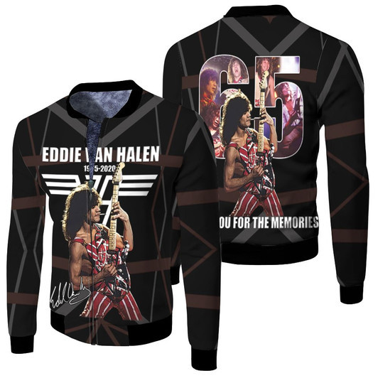 Eddie Van Halen Signature Thank You For The Memories For Fan Fleece Bomber Jacket