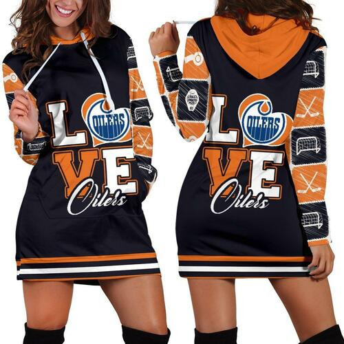 Edmonton Oilers Hoodie Dress Sweater Dress Sweatshirt Dress 3d All Over Print For Women Hoodie