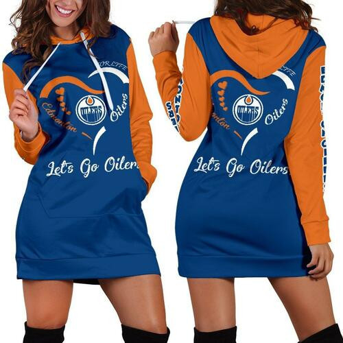 Edmonton Oilers Hoodie Dress Sweater Dress Sweatshirt Dress 3d All Over Print For Women Hoodie
