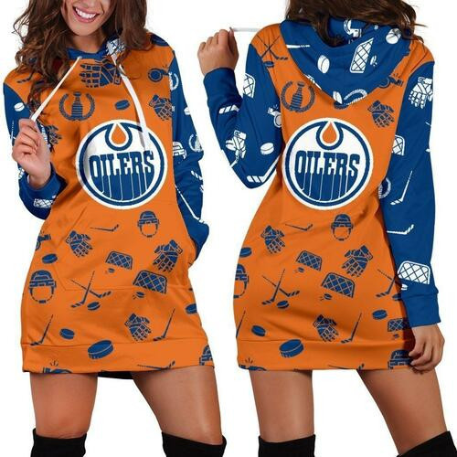 Edmonton Oilers Hoodie Dress Sweater Dress Sweatshirt Dress 3d All Over Print For Women Hoodie