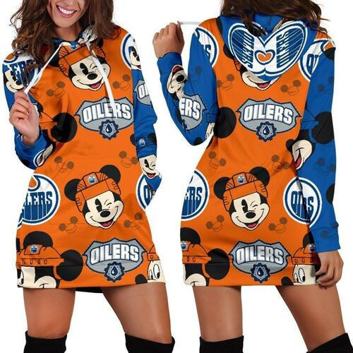 Edmonton Oilers Womens Hoodie Dress Sweater Dress Sweatshirt Dress 3d All Over Print For Women Hoodie