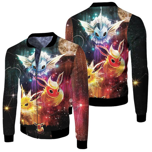 Eevee Evolutions Pokemon Fleece Bomber Jacket