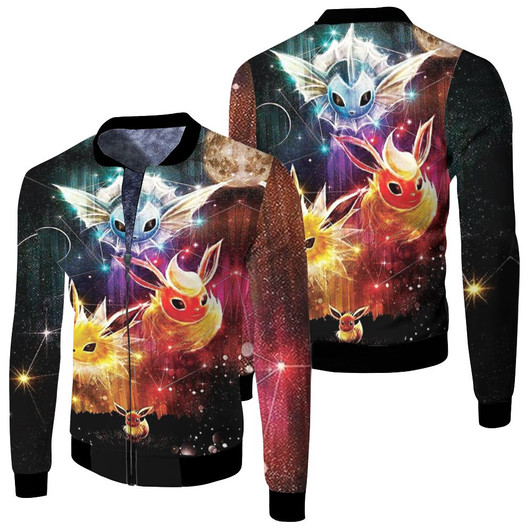 Eevee Jolteon Flareon Vaporeon Fleece Bomber Jacket