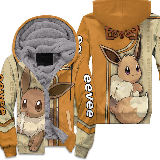 Eevee Pokemon Fan 3D Fleece Hoodie