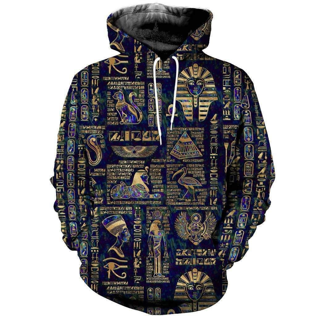 Egyptian Hieroglyphs And Deities 3D All Over Print | Hoodie | For Men & Women | Fu