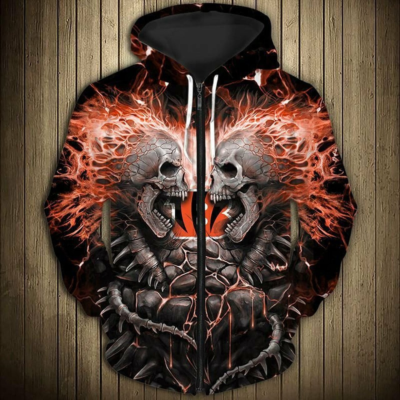 Electric Cincinnati Bengals Skull 3d All Over Print Hoodie