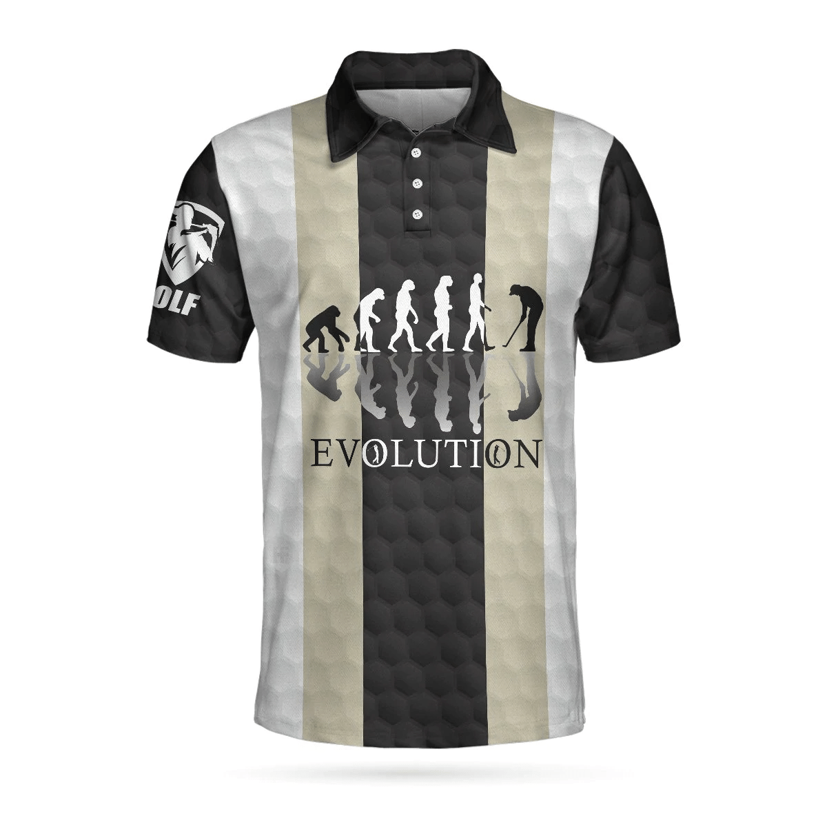 Elegant Men Golfer Evolution Golf Polo Shirt Unique Golf Shirts Short Sleeve Polo For Men