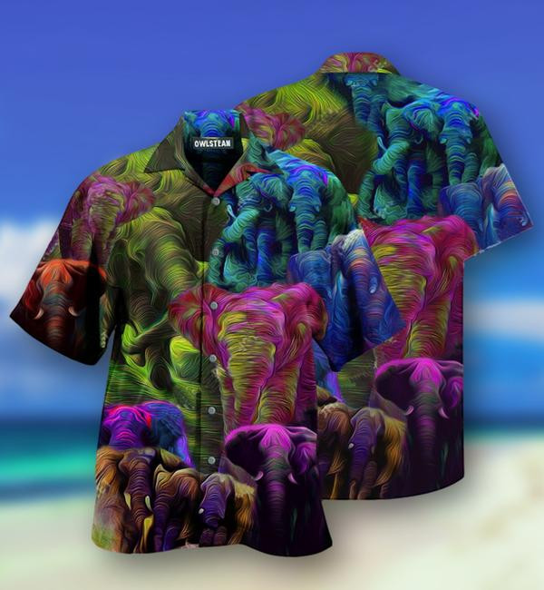 Elephant Colorful Edition - Hawaiian Shirt - Hawaiian Shirt For Men
