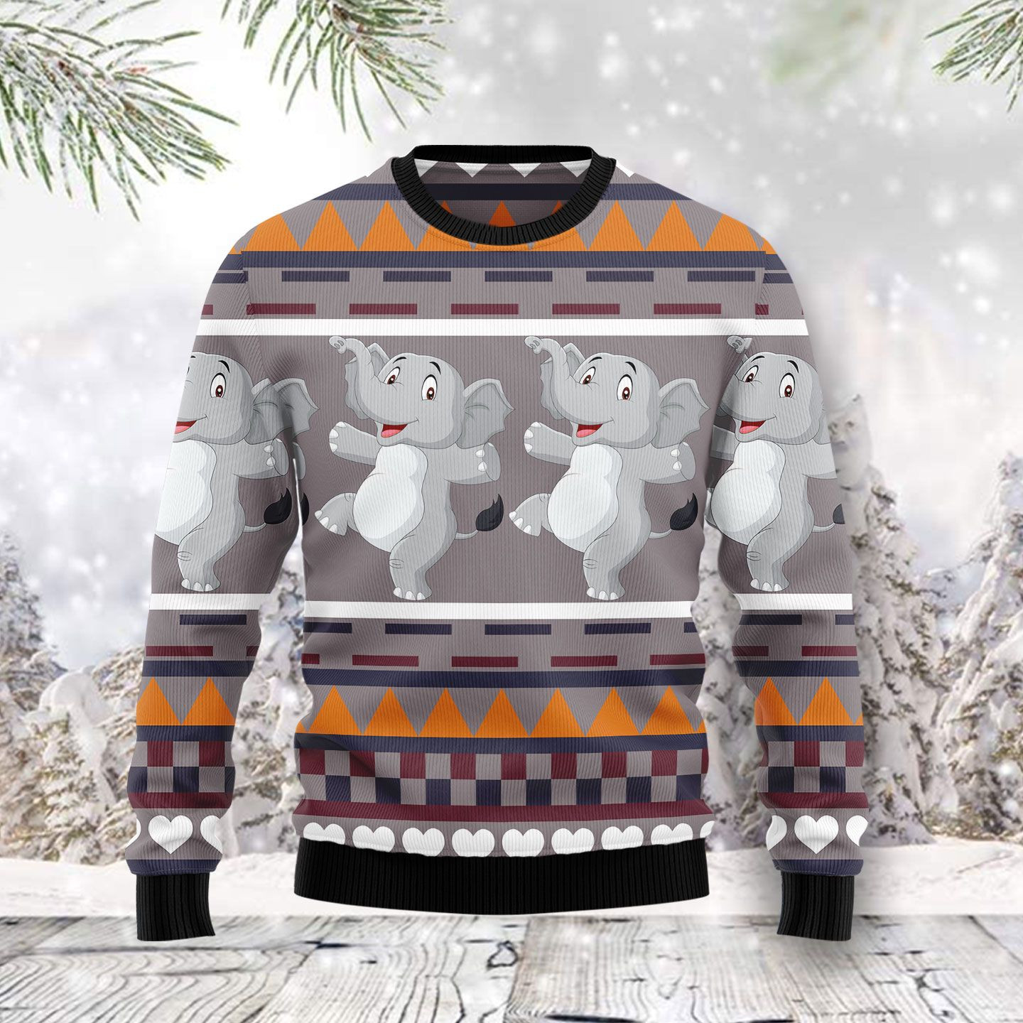 Elephant Dancing Ugly Christmas Sweater Ugly Sweater For Men Women