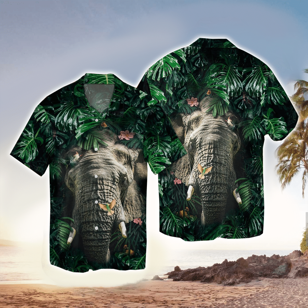 Elephant Hawaiian Shirt For Men Elephant Lover Gifts Shirt for Men and Women