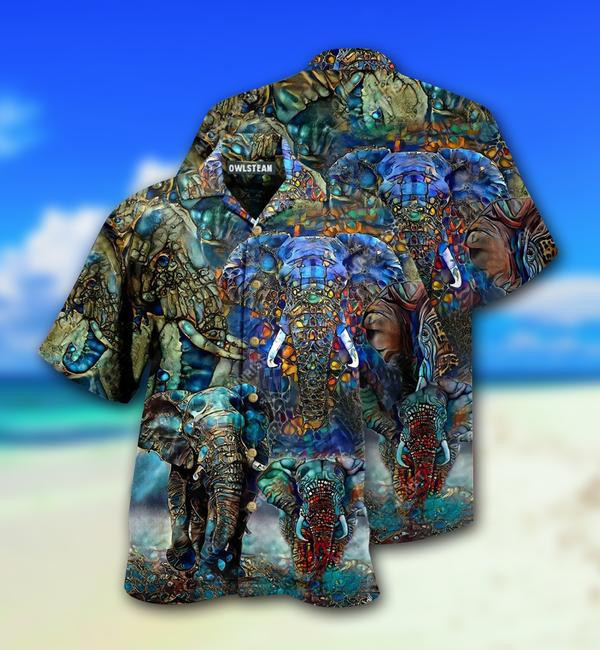 Elephant Love Forest Color Limited - Hawaiian Shirt - Hawaiian Shirt For Men