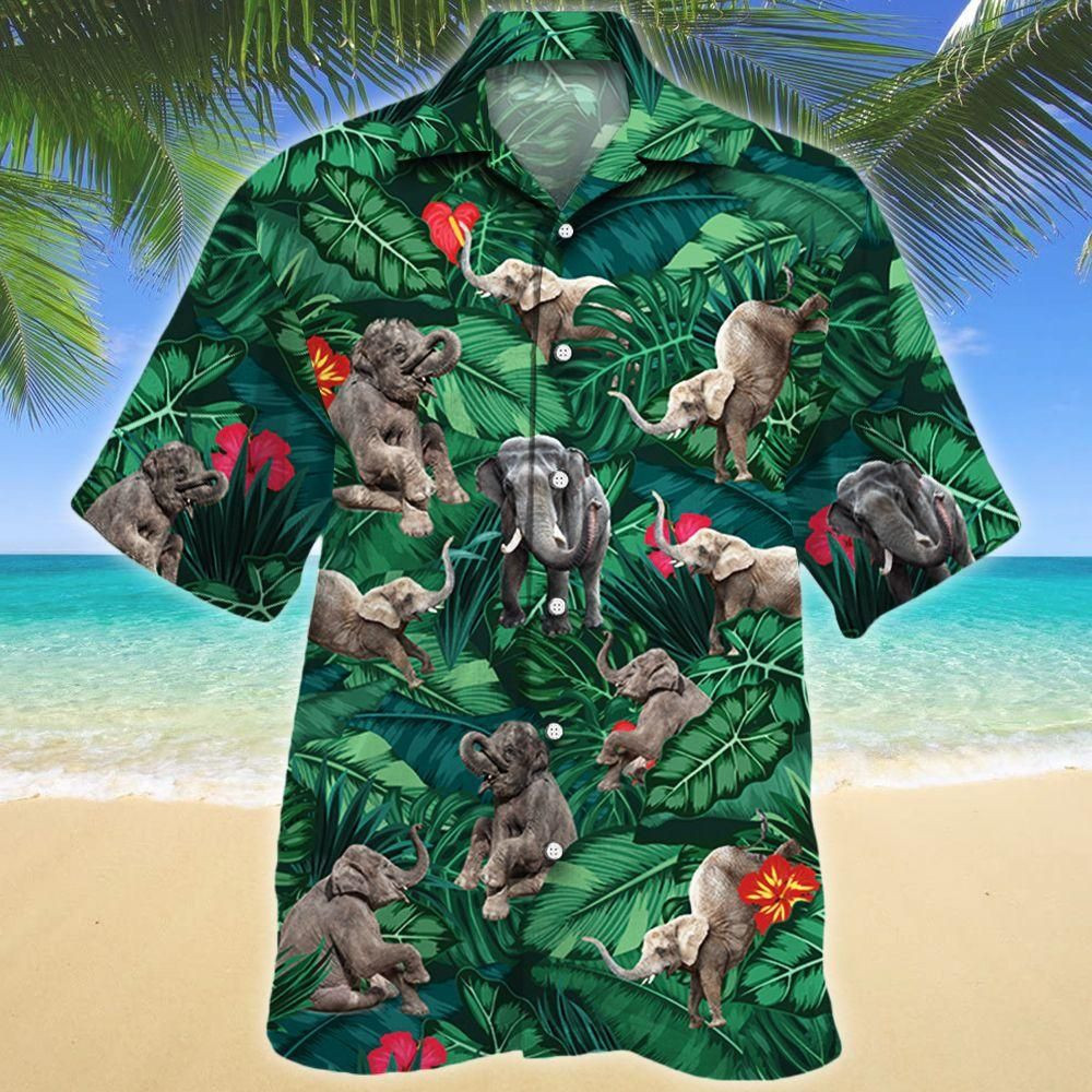 Elephant Lovers Aloha Hawaiian Shirt Colorful Short Sleeve Summer Beach Casual Shirt For Men And Women