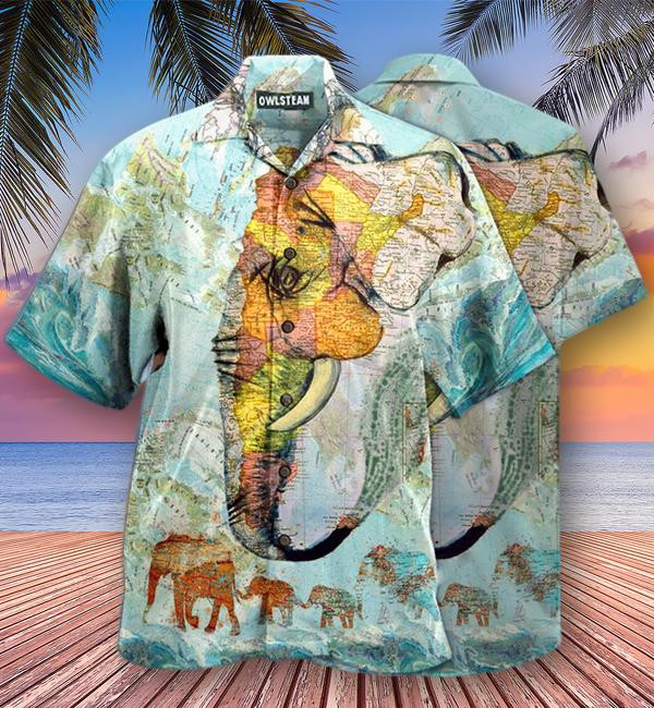 Elephant Map Limited Edition - Hawaiian Shirt - Hawaiian Shirt For Men