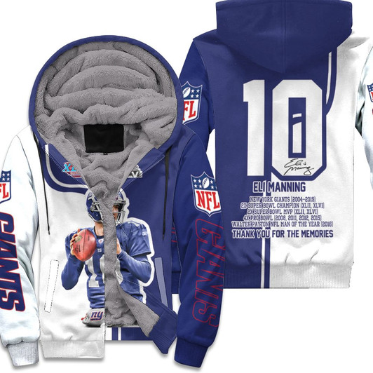 Eli Manning New York Giants Fan 3D Fleece Hoodie