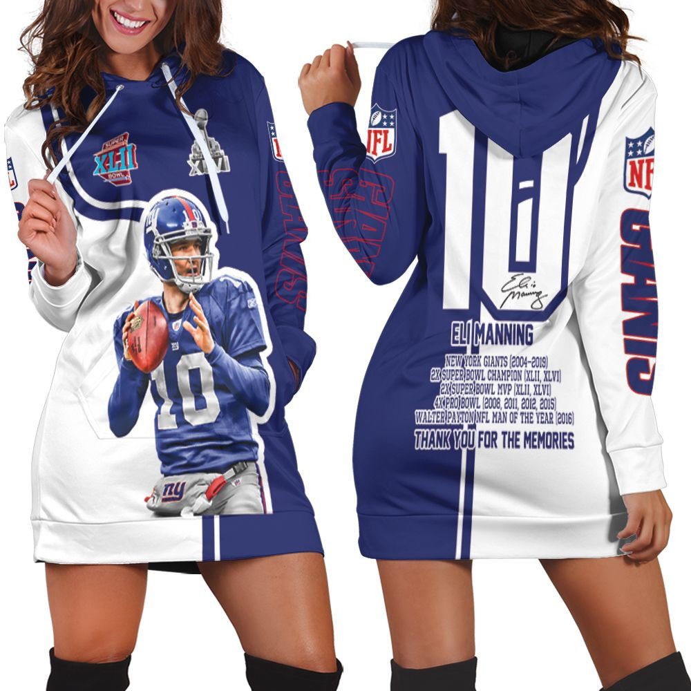 Eli Manning New York Giants Fan 3d Hoodie Dress Sweater Dress Sweatshirt Dress