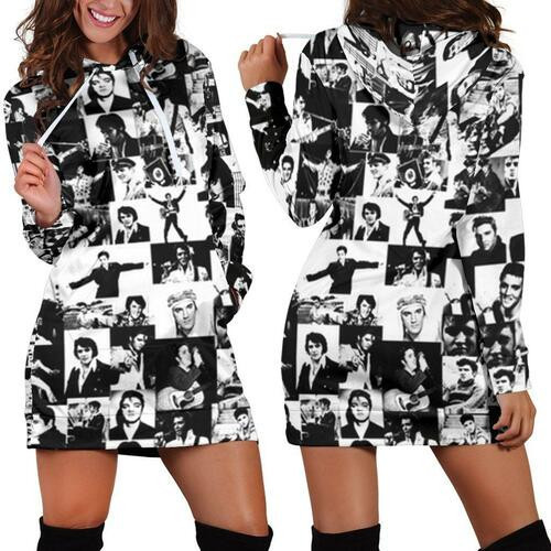 Elvis Presley Hoodie Dress Sweater Dress Sweatshirt Dress 3d All Over Print For Women Hoodie