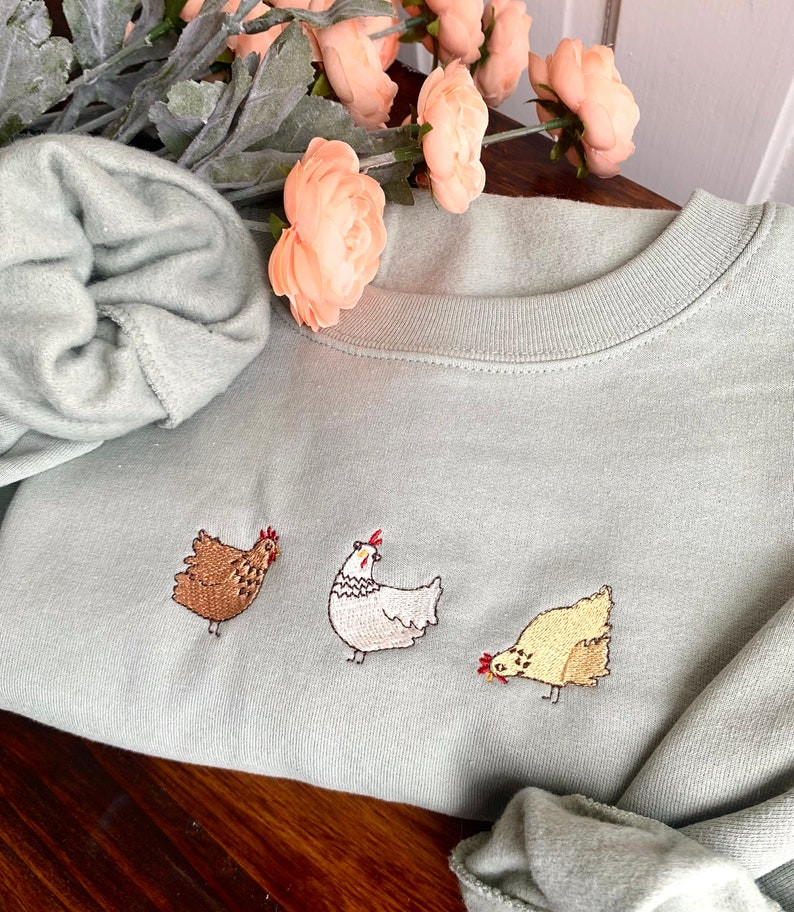 Embroidered Chicken Crewneck